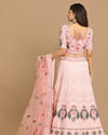 alt message - Mohey Women Light Pink Georgette Lehenga image number 3